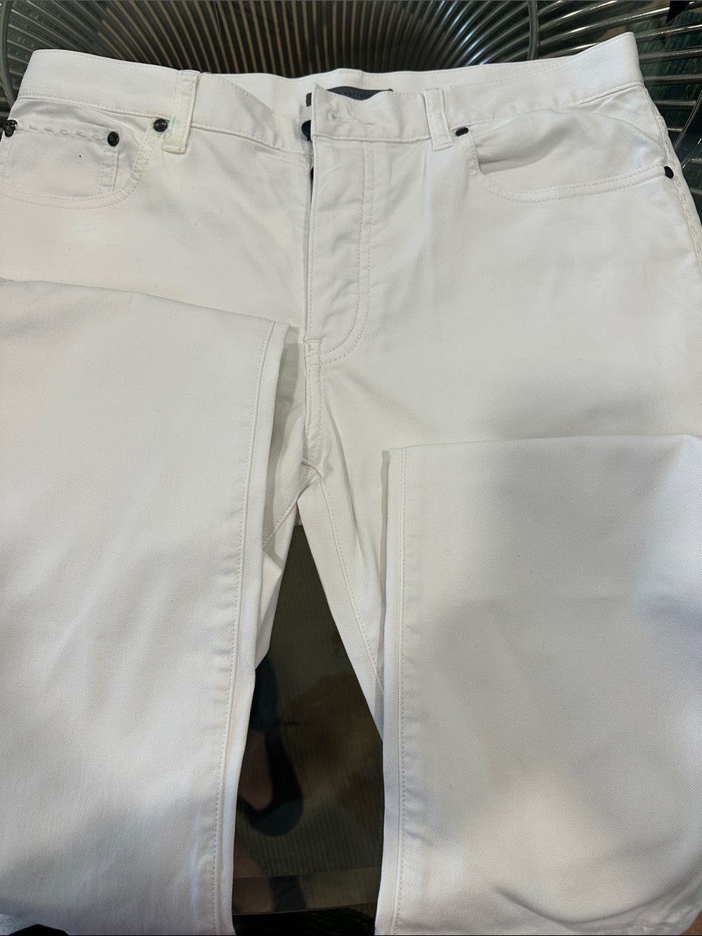 John Varvatos Slim Fit White Men's Jeans